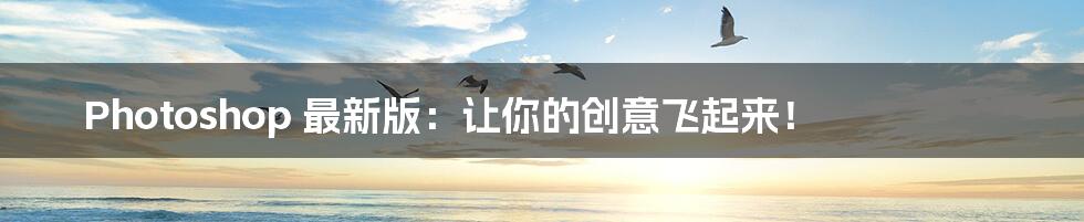 Photoshop 最新版:让你的创意飞起来!