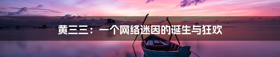 黄三三:一个网络迷因的诞生与狂欢