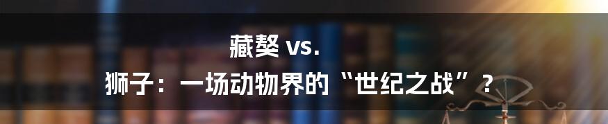 藏獒 vs. 狮子：一场动物界的“世纪之战”？