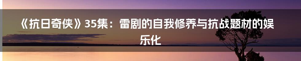 《抗日奇侠》35集：雷剧的自我修养与抗战题材的娱乐化