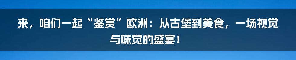 来,咱们一起“鉴赏”欧洲:从古堡到美食,一场视觉与味觉的盛宴!