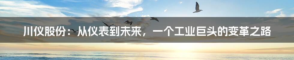 川仪股份:从仪表到未来,一个工业巨头的变革之路