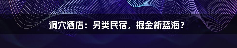 洞穴酒店:另类民宿,掘金新蓝海?