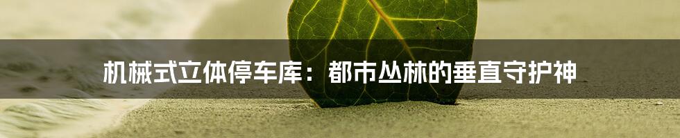 机械式立体停车库:都市丛林的垂直守护神