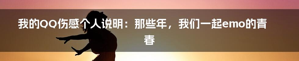 我的QQ伤感个人说明:那些年,我们一起emo的青春