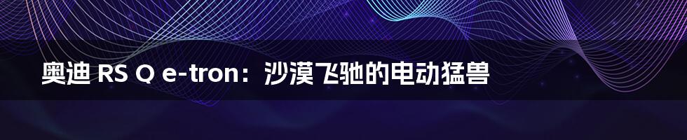 奥迪 RS Q e-tron:沙漠飞驰的电动猛兽