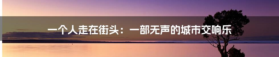 一个人走在街头:一部无声的城市交响乐