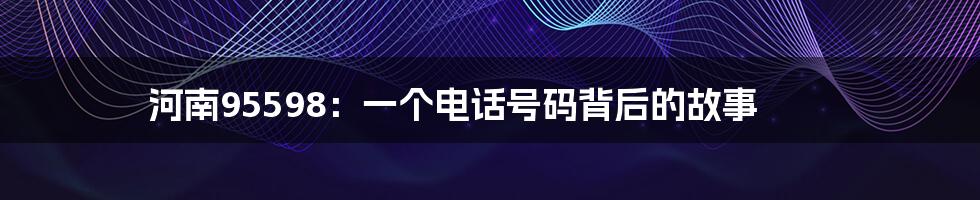 河南95598:一个电话号码背后的故事