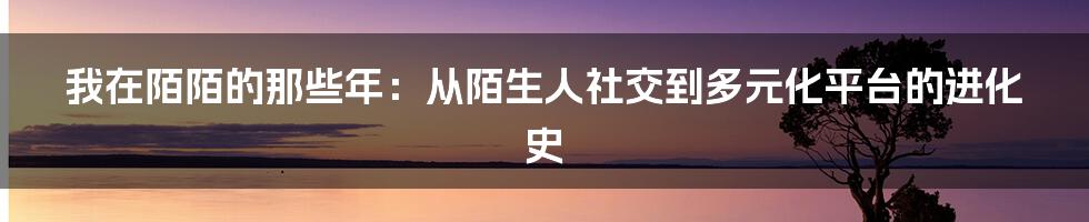 我在陌陌的那些年：从陌生人社交到多元化平台的进化史