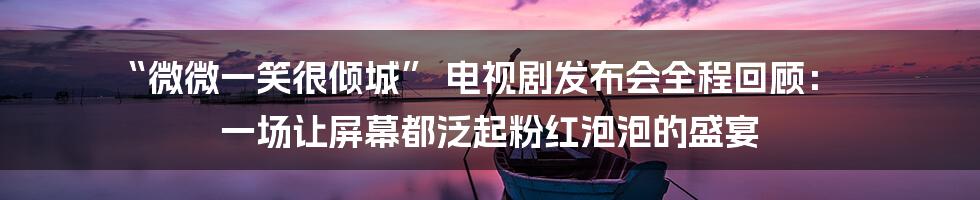 “微微一笑很倾城” 电视剧发布会全程回顾： 一场让屏幕都泛起粉红泡泡的盛宴
