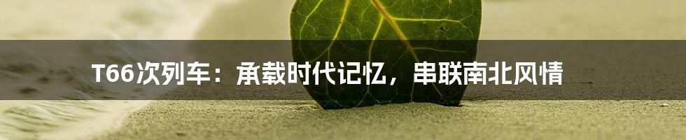 T66次列车:承载时代记忆,串联南北风情