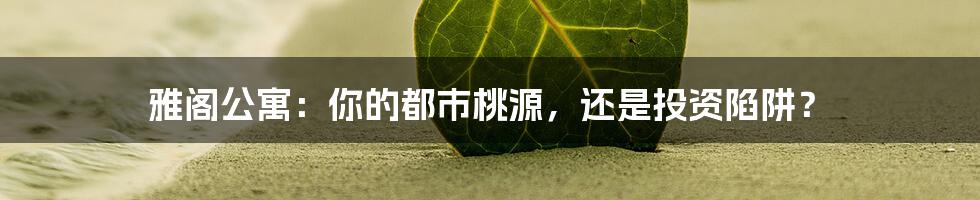 雅阁公寓:你的都市桃源,还是投资陷阱?