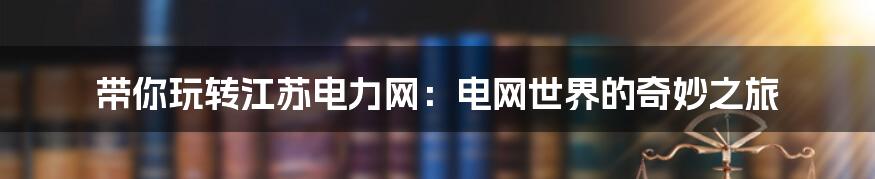 带你玩转江苏电力网：电网世界的奇妙之旅