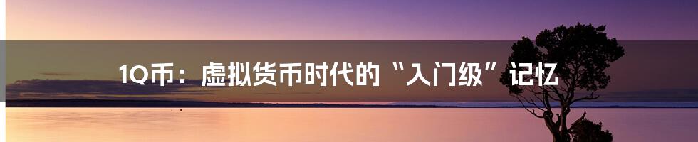 1Q币:虚拟货币时代的“入门级”记忆