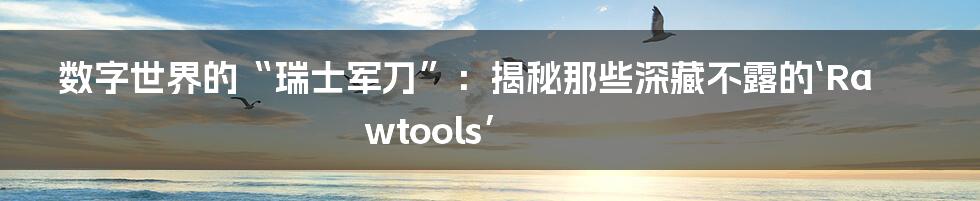 数字世界的“瑞士军刀”:揭秘那些深藏不露的‘Rawtools’