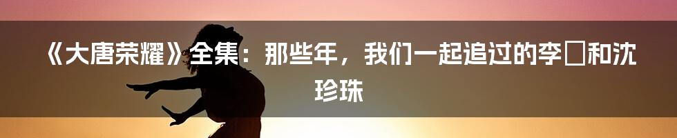 《大唐荣耀》全集:那些年,我们一起追过的李俶和沈珍珠