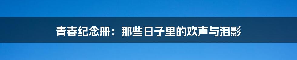 青春纪念册：那些日子里的欢声与泪影