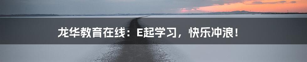 龙华教育在线:E起学习,快乐冲浪!