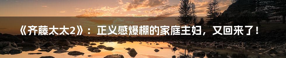 《齐藤太太2》:正义感爆棚的家庭主妇,又回来了!