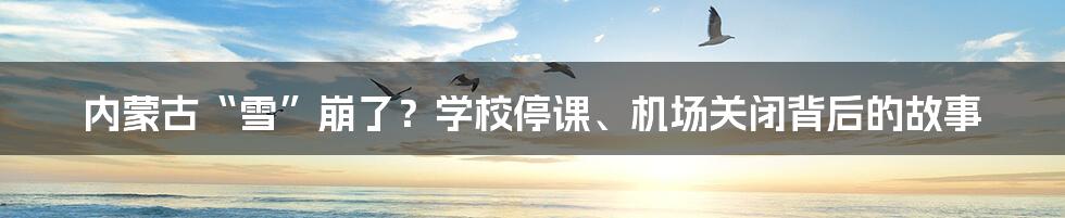 内蒙古“雪”崩了?学校停课、机场关闭背后的故事