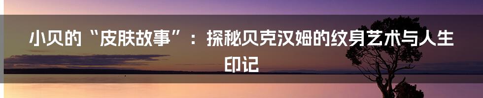 小贝的“皮肤故事”:探秘贝克汉姆的纹身艺术与人生印记