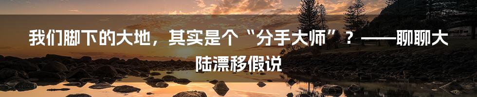 我们脚下的大地，其实是个“分手大师”？——聊聊大陆漂移假说