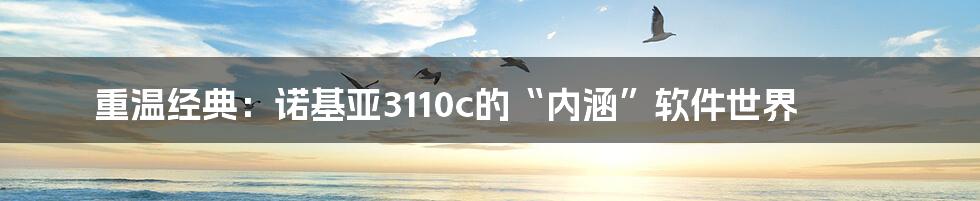 重温经典:诺基亚3110c的“内涵”软件世界