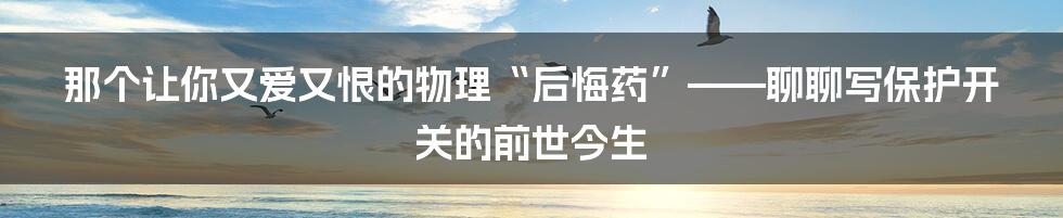 那个让你又爱又恨的物理“后悔药”——聊聊写保护开关的前世今生