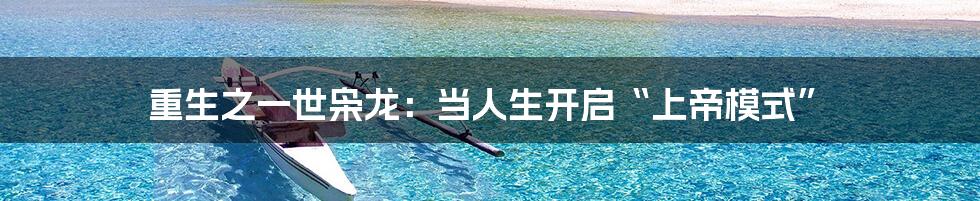 重生之一世枭龙:当人生开启“上帝模式”