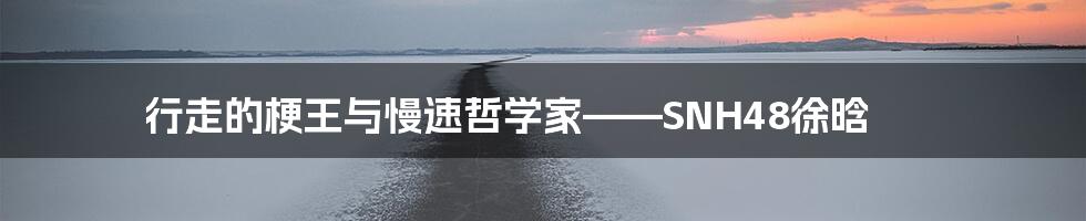 行走的梗王与慢速哲学家——SNH48徐晗