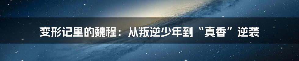 变形记里的魏程：从叛逆少年到“真香”逆袭