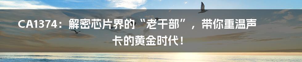 CA1374：解密芯片界的“老干部”，带你重温声卡的黄金时代！