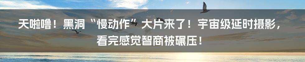 天啦噜！黑洞“慢动作”大片来了！宇宙级延时摄影，看完感觉智商被碾压！