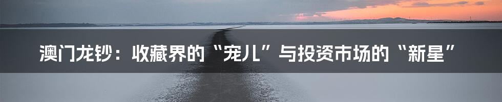 澳门龙钞：收藏界的“宠儿”与投资市场的“新星”