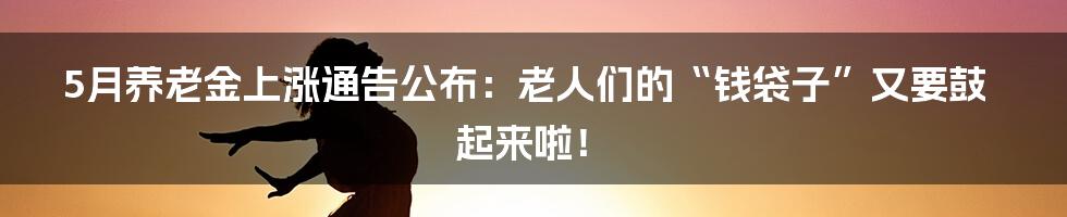 5月养老金上涨通告公布：老人们的“钱袋子”又要鼓起来啦！