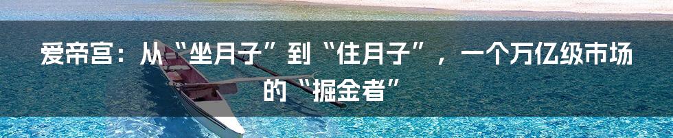 爱帝宫：从“坐月子”到“住月子”，一个万亿级市场的“掘金者”