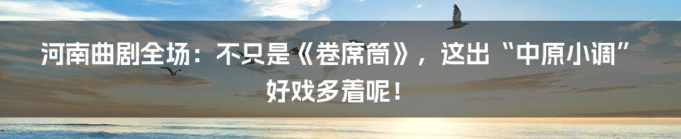 河南曲剧全场：不只是《卷席筒》，这出“中原小调”好戏多着呢！