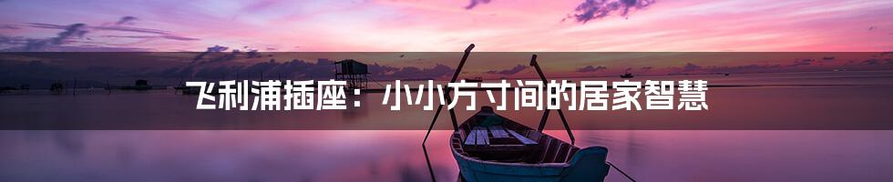 飞利浦插座：小小方寸间的居家智慧