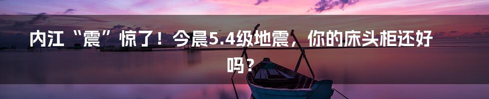 内江“震”惊了！今晨5.4级地震，你的床头柜还好吗？