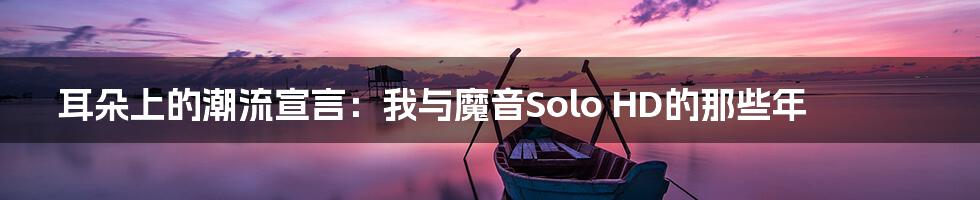 耳朵上的潮流宣言：我与魔音Solo HD的那些年