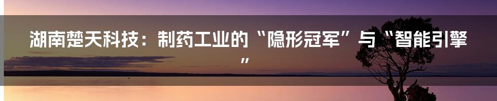 湖南楚天科技:制药工业的“隐形冠军”与“智能引擎”