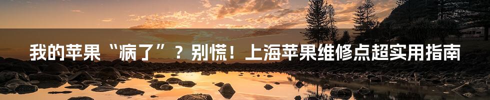 我的苹果“病了”？别慌！上海苹果维修点超实用指南
