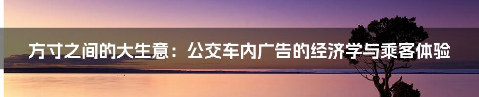 方寸之间的大生意：公交车内广告的经济学与乘客体验