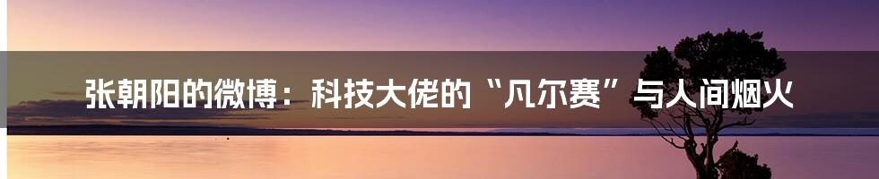张朝阳的微博：科技大佬的“凡尔赛”与人间烟火