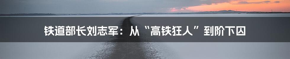 铁道部长刘志军：从“高铁狂人”到阶下囚