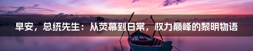 早安，总统先生：从荧幕到日常，权力巅峰的黎明物语
