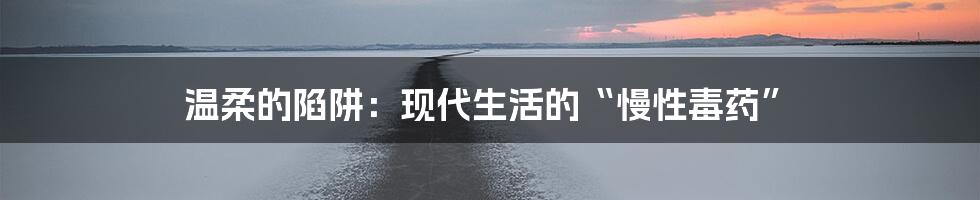 温柔的陷阱:现代生活的“慢性毒药”