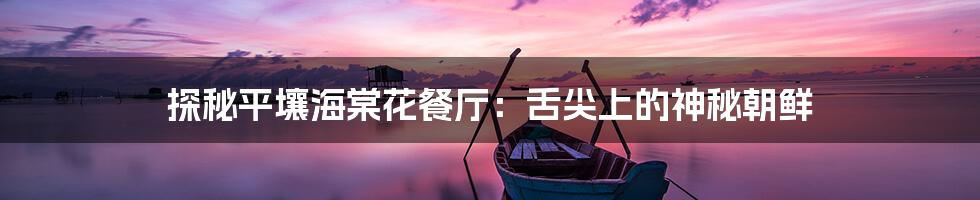 探秘平壤海棠花餐厅：舌尖上的神秘朝鲜