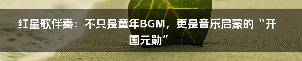 红星歌伴奏:不只是童年BGM,更是音乐启蒙的“开国元勋”