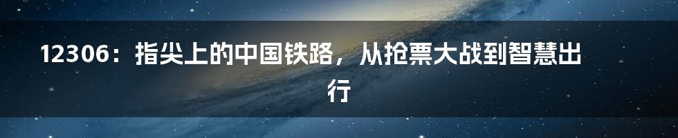12306:指尖上的中国铁路,从抢票大战到智慧出行
